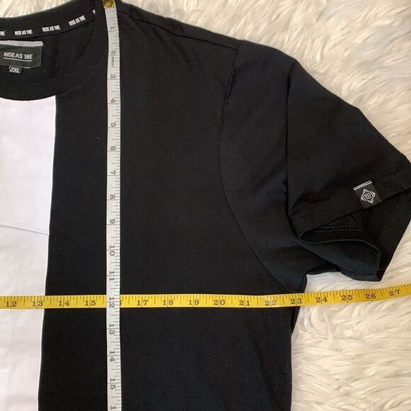 RISE AS ONE long line tunic zip side vents color block crew neck tshirt UNISEX - Picture 6 of 8